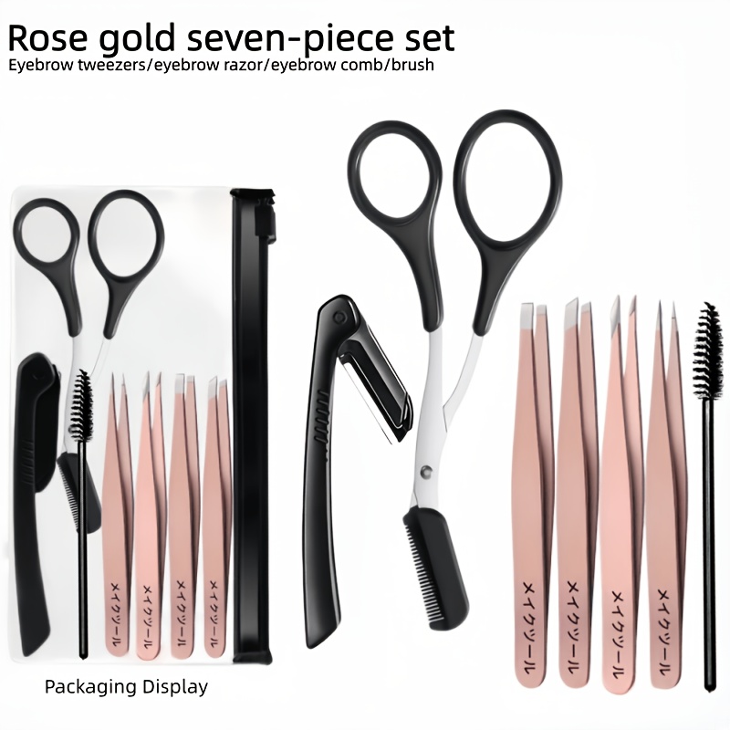 Beauty Flower Makeup - Stainless Steel Rose Golden 1/7pcs Eyebrow
