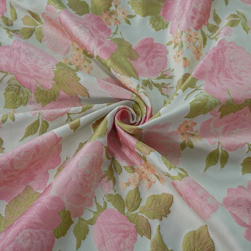 Yarn-dyed Jacquard Fabric Pink - Beauty Flower Makeup ulasan dan harga