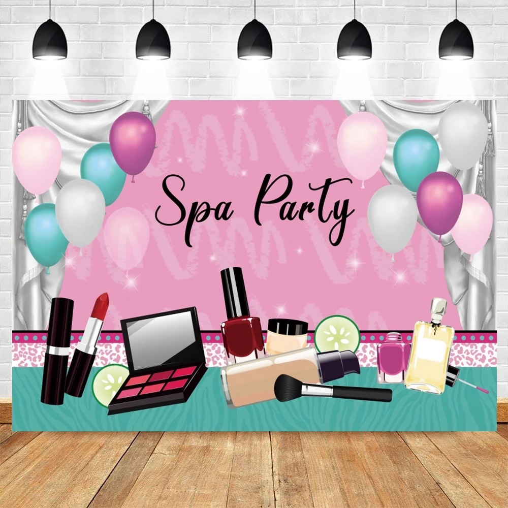 Spa Party Themed Backdrop for  - Beauty Makeup For Girl ulasan dan harga