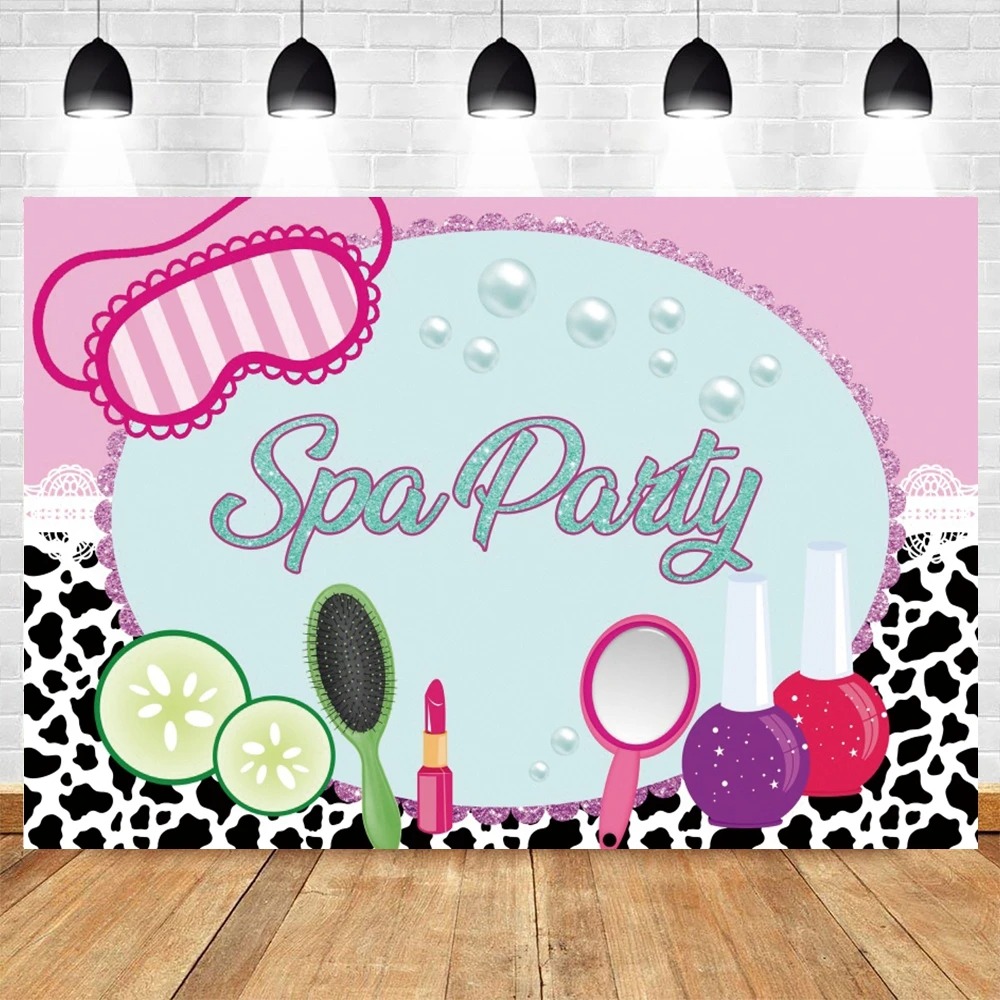 Spa Party Themed Backdrop for  - Beauty Makeup For Girl ulasan dan harga