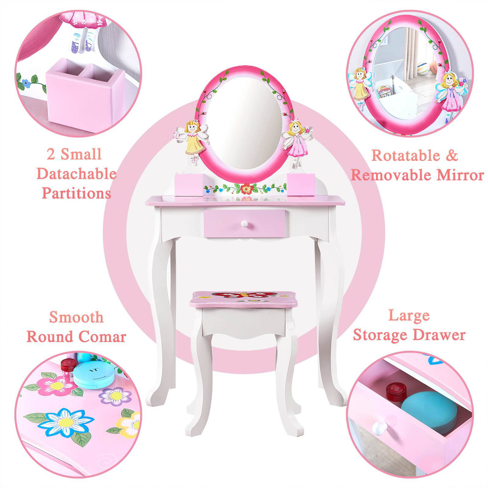 Kids Vanity Set Floral Printed - Beauty Flower Makeup ulasan dan harga
