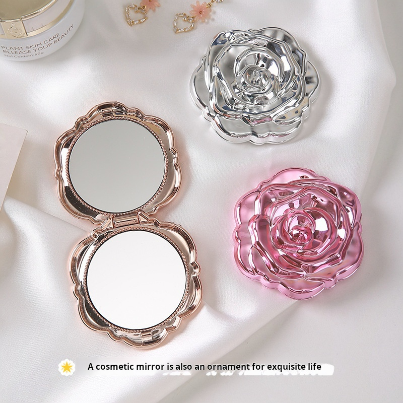 1PC Portable Mini Mirror Retro - Beauty Flower Makeup ulasan dan harga