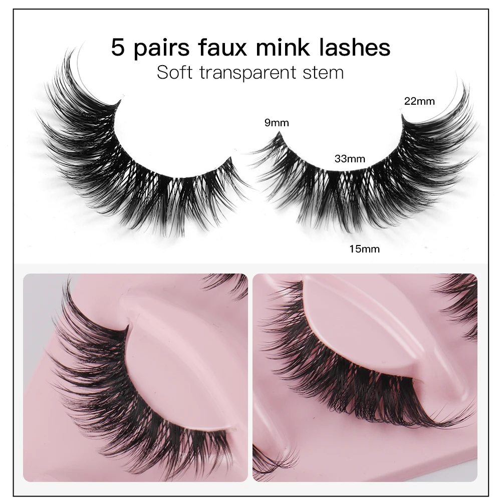 Cat Eye 5 Pairs 3D Natural Fal - Beauty Makeup Look ulasan dan harga