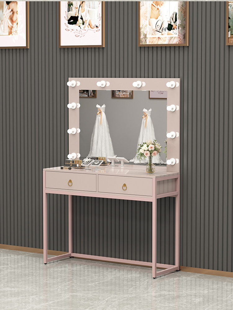 Dresser with lamp mirror integ - Beauty Makeup Bridal ulasan dan harga