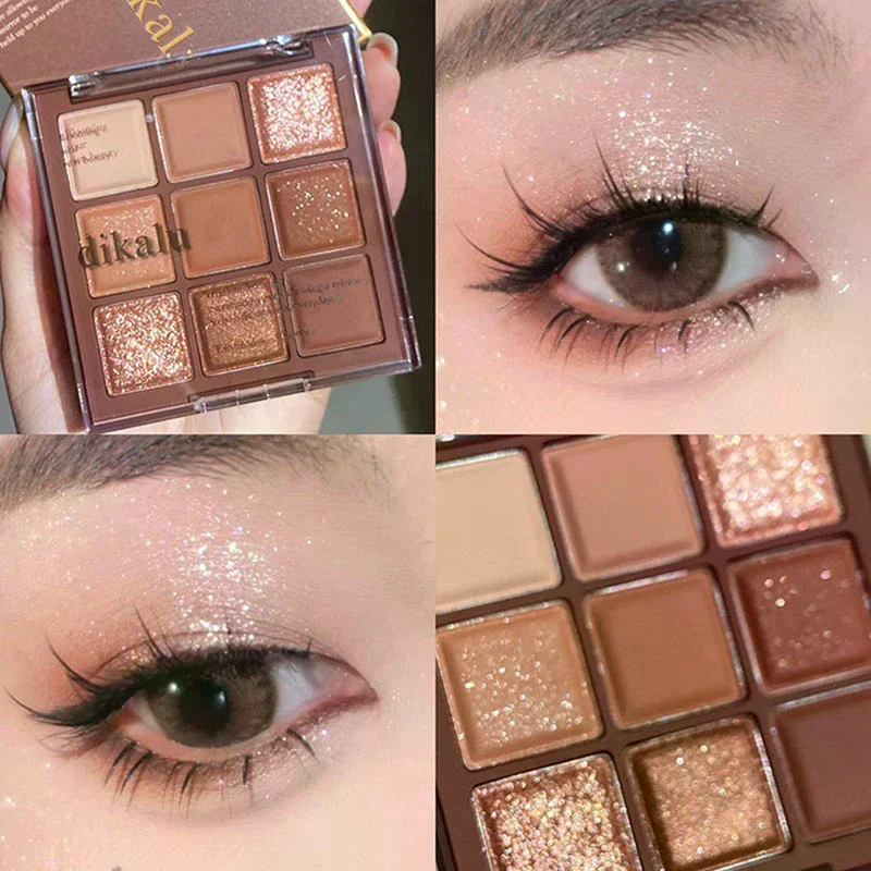 DIKALU 9 Colors Glitter Eyesha - Eyeshadow Glitter Pigment ulasan dan harga