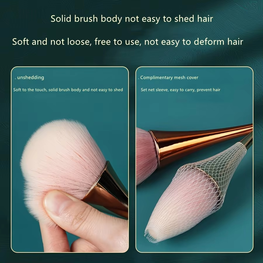 Rose Golden Fan Makeup Brush,C - Beauty Flower Makeup ulasan dan harga