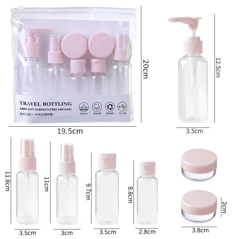 7PCS Travel Bottle Bag Wash Se - Setting Spray ulasan dan harga