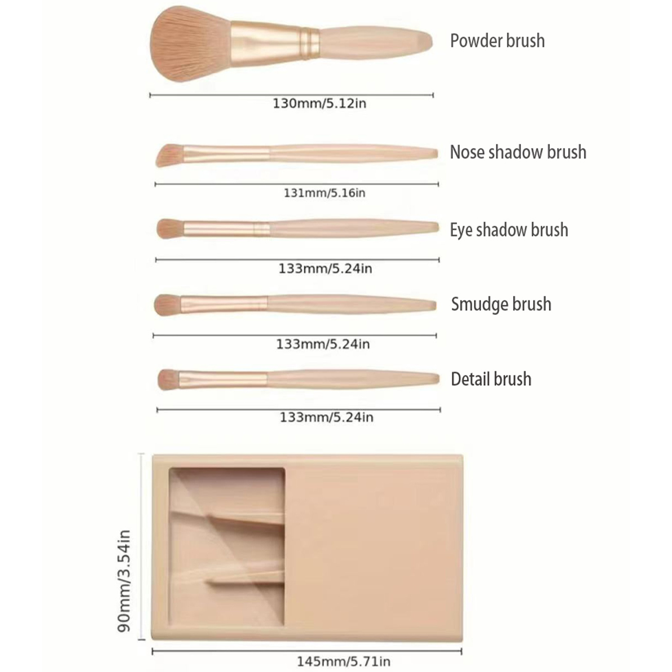5pcs Cosmetic Brush Kit With M - Beauty Flower Makeup ulasan dan harga