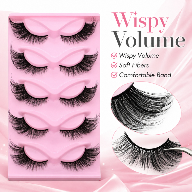 5 Pairs 2 Styles Wispy False E - Beauty Makeup Look ulasan dan harga