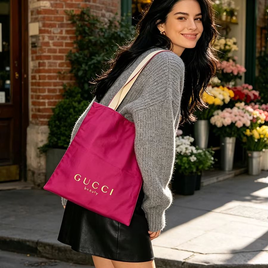 GUCCIs bag Women Canvas Tote B - Beauty Flower Makeup ulasan dan harga